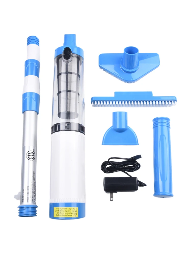 Pool Vacuum Rechargeable Vacuum Cleaner Handle Navigation Aluminum Tube Brush Head For Spas Hot Tubs Small Pools