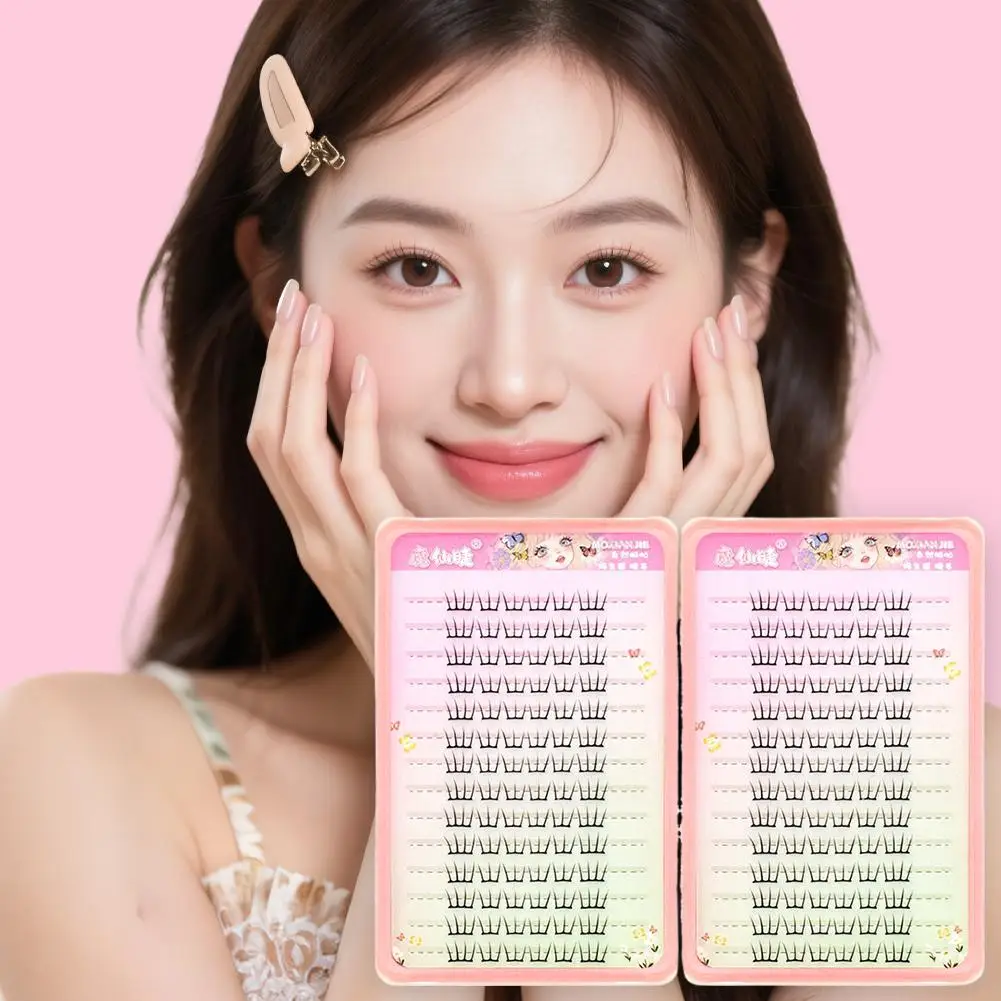 Koreanischen Stil Wimpern Cluster Dichten Comics Künstliche Wimpern Perfekte Make-Up-Tool Für Mädchen Kein Kleber Falsche Wimpern F2Q0