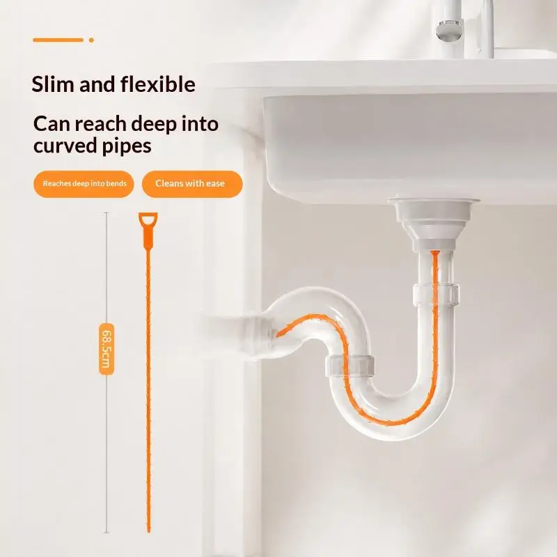 [S]3/5Pcs Kitchen Sink Bathroom Toilet Hair Clog Removal Hand Crank Drain Snake Home Plumbing Unclogging Tool