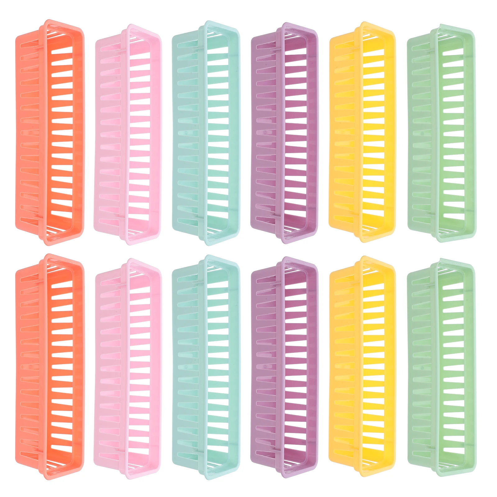 12pcs Plastic Pencil Organizer Bins For Desk Classroom Storage Stationery Holder Pen Basket Tray Office Study Organizer
