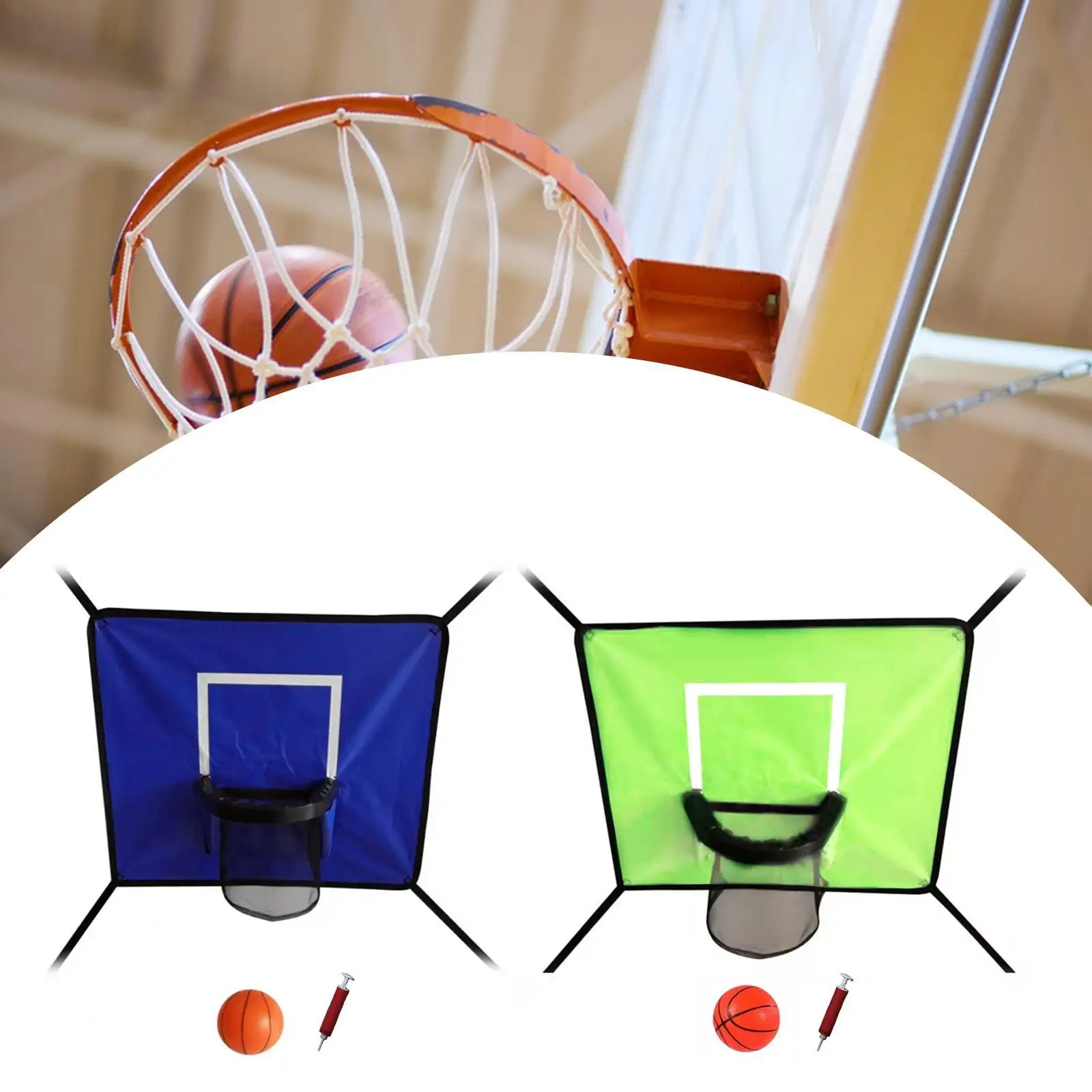 Trampolín aro de baloncesto soporte de baloncesto juego de portería al aire libre para niños accesorio de trampolín para todas las edades