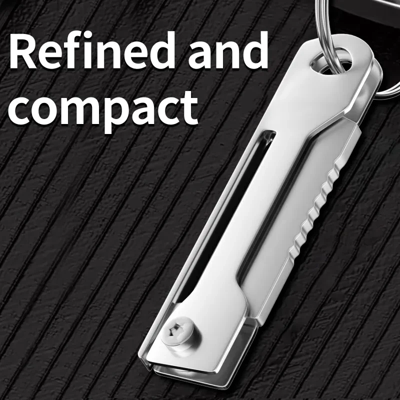 Stainless Steel Square Head Mini Folding Knife Sharp Easy To Carry Express Delivery Unpacking Keychain Portable Pocket Knife