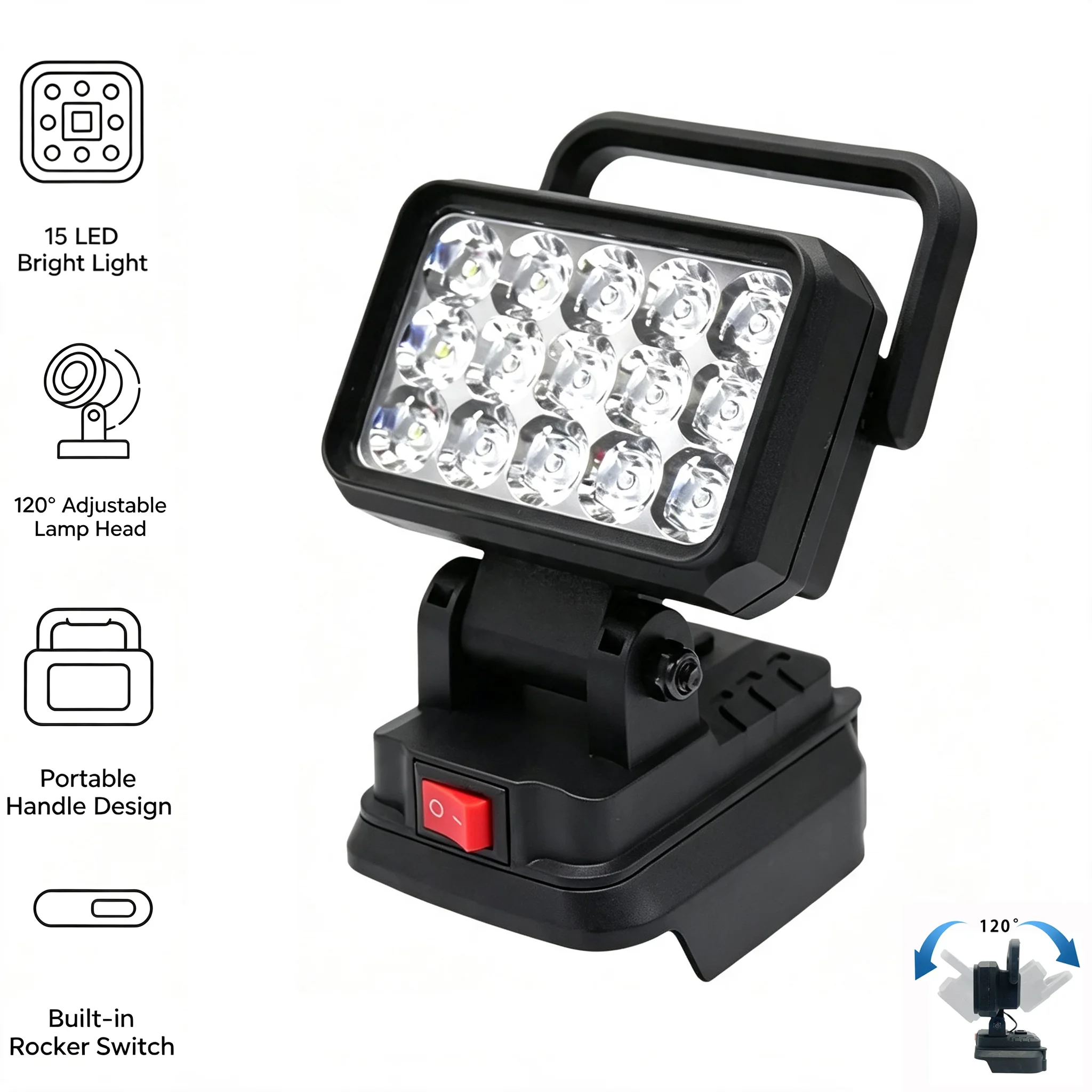 Li-ion Battery Case Work Lights Spotlight BL1830 Lamp Hand Lantern For Makita 18V For Dewalt 20V For Milwaukee For Bosch For M18