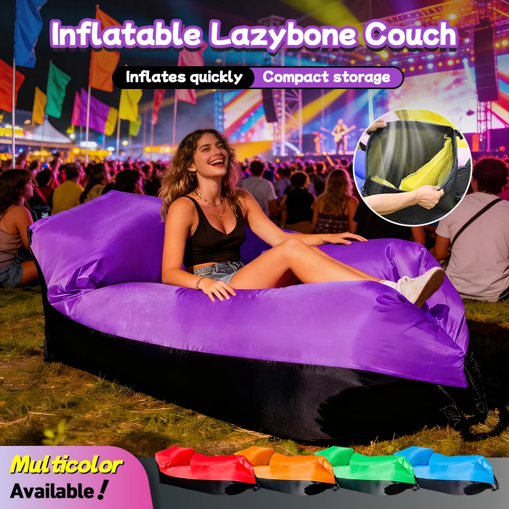 Multi-color Outdoor Inflatable Lazy Sofa Portable Air Lounge Chair Camping Travel Beach