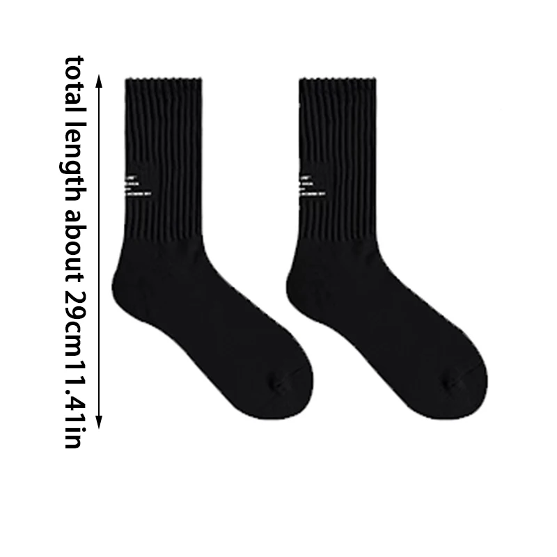 Women Winter Floor Socks Vintage Letter Medium Tube Socks Knitted Sports Socks Solid Thickened Socks Sports Japanese Harajuku