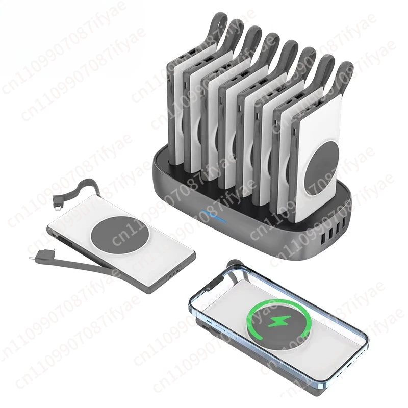 

Зарядная станция PD20W с собственным кабелем, магнитная беспроводная двусторонняя быстрая зарядка на 10 000 мАч