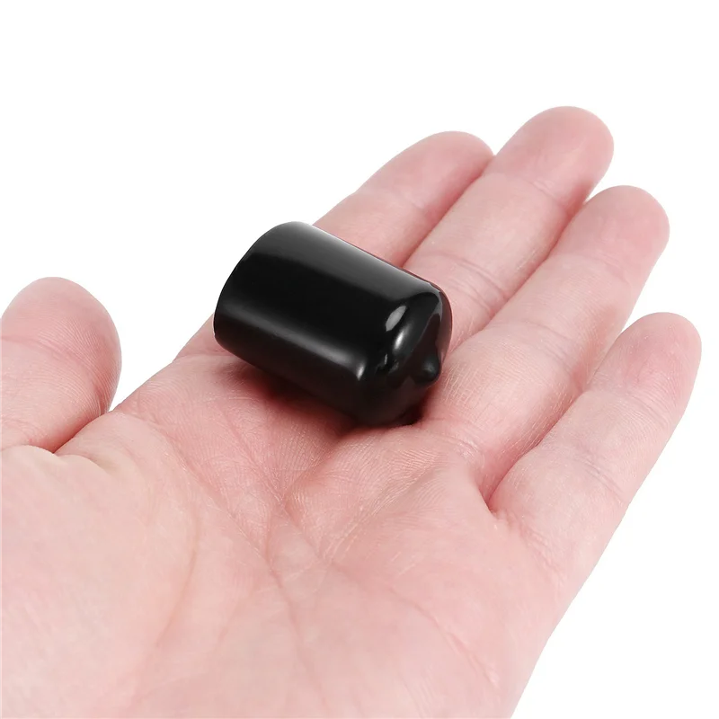 AA81-468 Pieces Of Vinyl Elastic End Cap Bolts Screws Rubber Thread Protection Safety Caps 9 Sizes 2/25 To 4/5 Inches (Black)