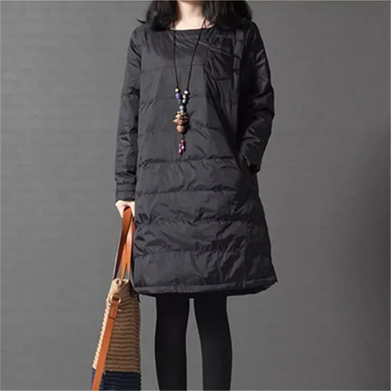 Autumn 2024 New Parkas basic jackets  Winter women long Padded Warm coats     Outwear balck coat