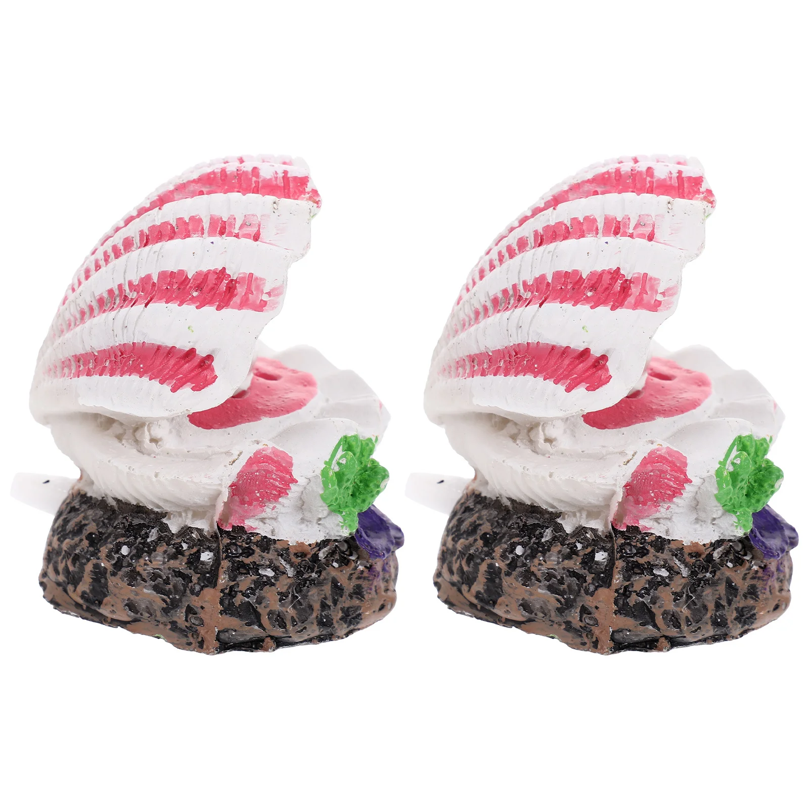 

2Pcs Fish Tank Shell Decoration Resin Craft Aquarium Adornments Decorative Resin Shell Landscaping Fish Tank Decors
