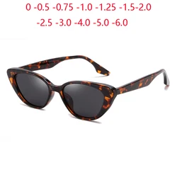 Leopard Frame Oval Myopia Sunglasses Men Polarized Retro UV400 Anti-Glare Prescription Sun Glasses For Women 0 -0.5 -0.75 To -6