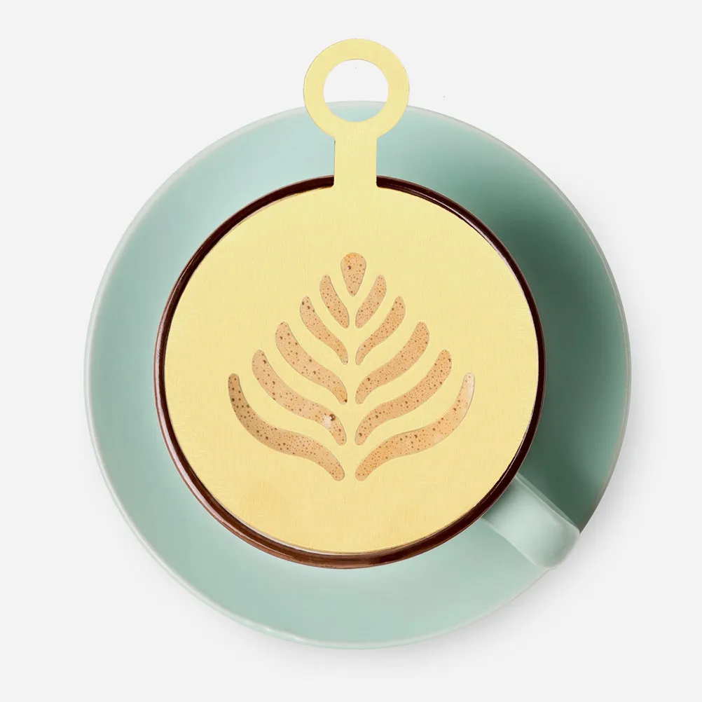 4 Plantillas Decorativas de Acero Inoxidable para Café, Plantillas Versátiles para Arte Latte, Decoración de Pasteles, Galletas y Avena