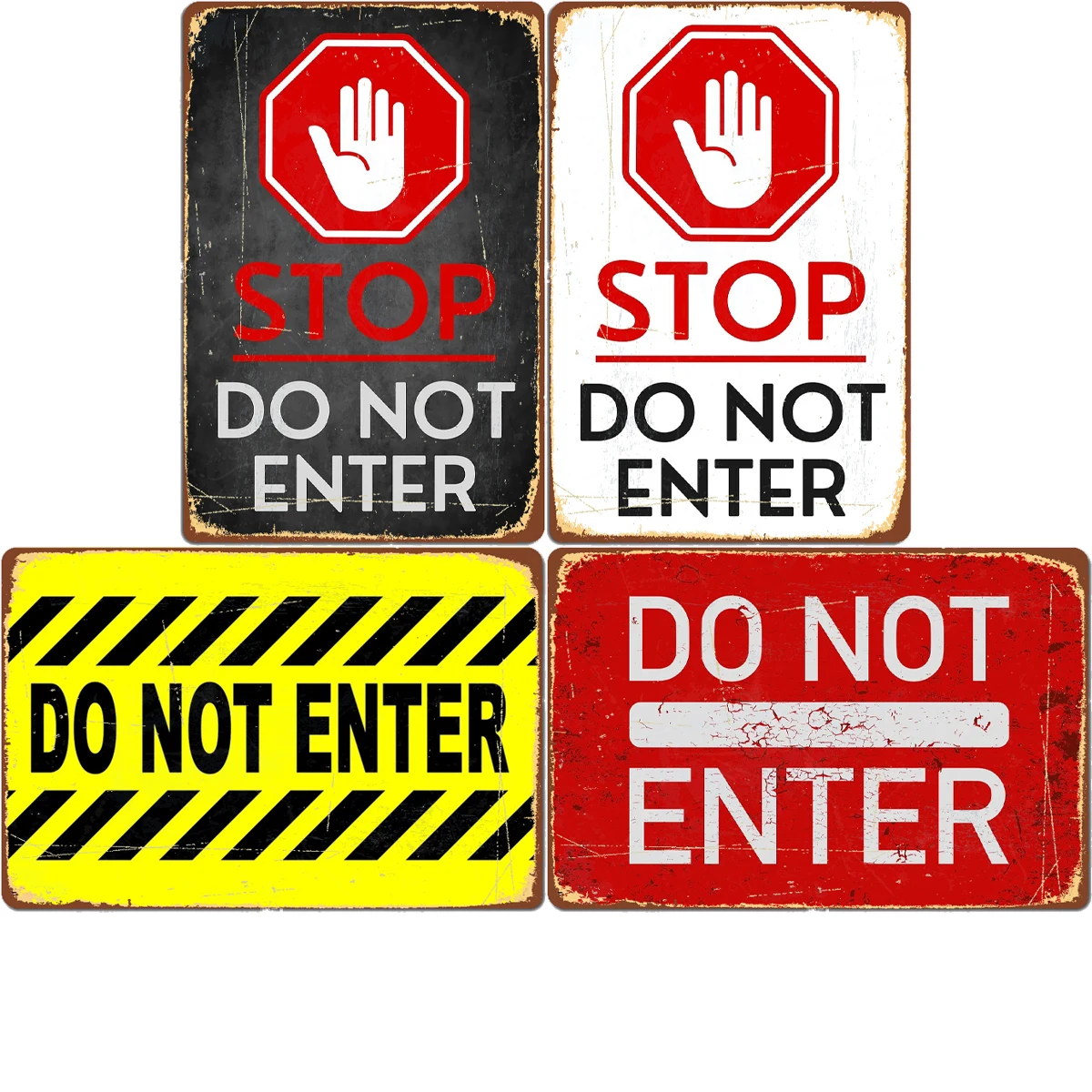 

Stop Do Not Enter Street Sign Poster Player Retro Metal Sign Club Indoor Room Decor Custom Tin Home Wall Decor