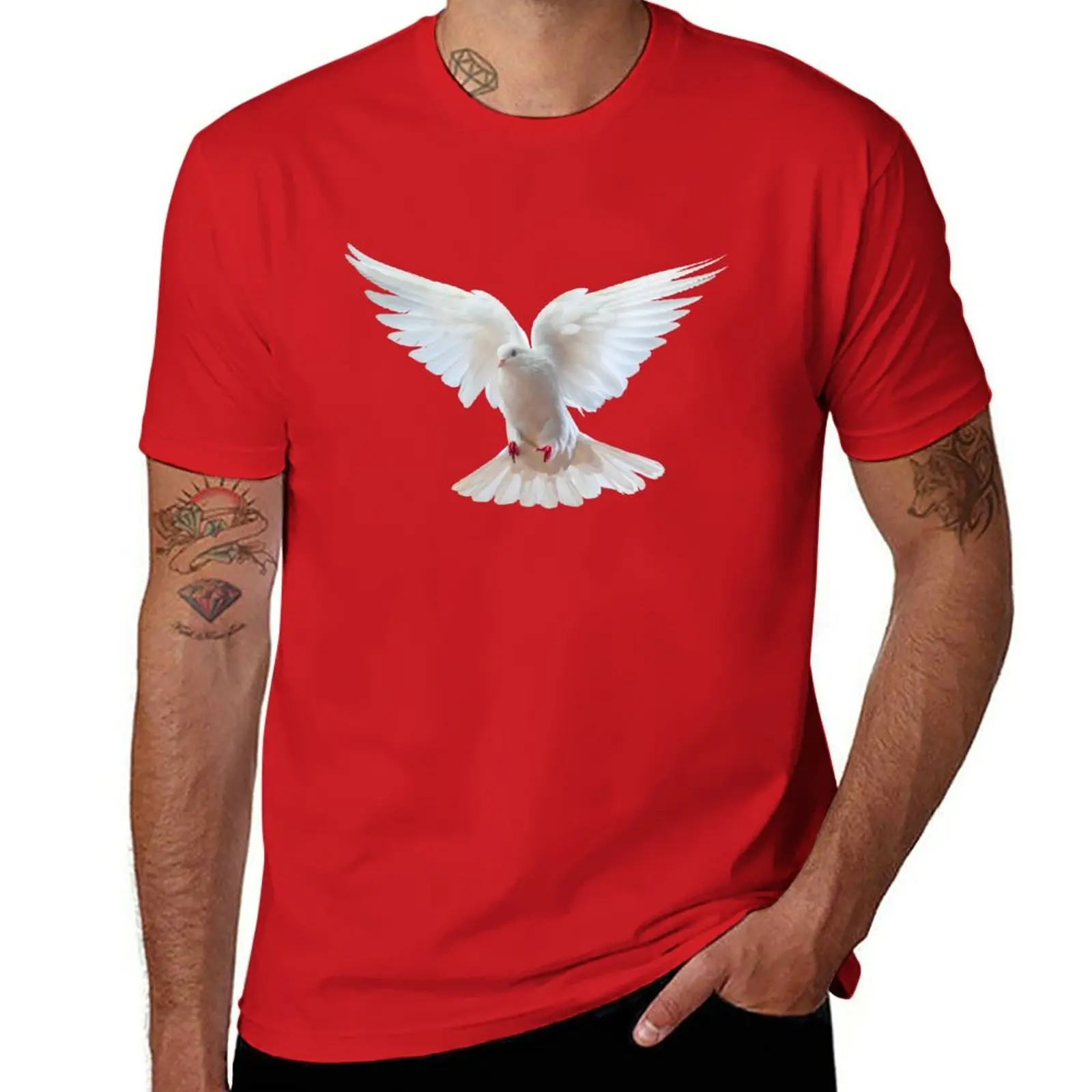 New White Dove of Peace T-Shirt plus size tops T-shirt short Men's t shirts