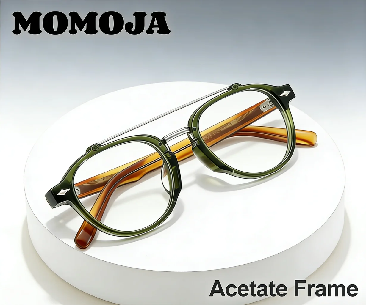 

MOMOJA New Men's and Women's Personalized Internet Celebrity Fashion Round Glasses Frame Mirror Retro Myopia Hyperopia YSAT3014
