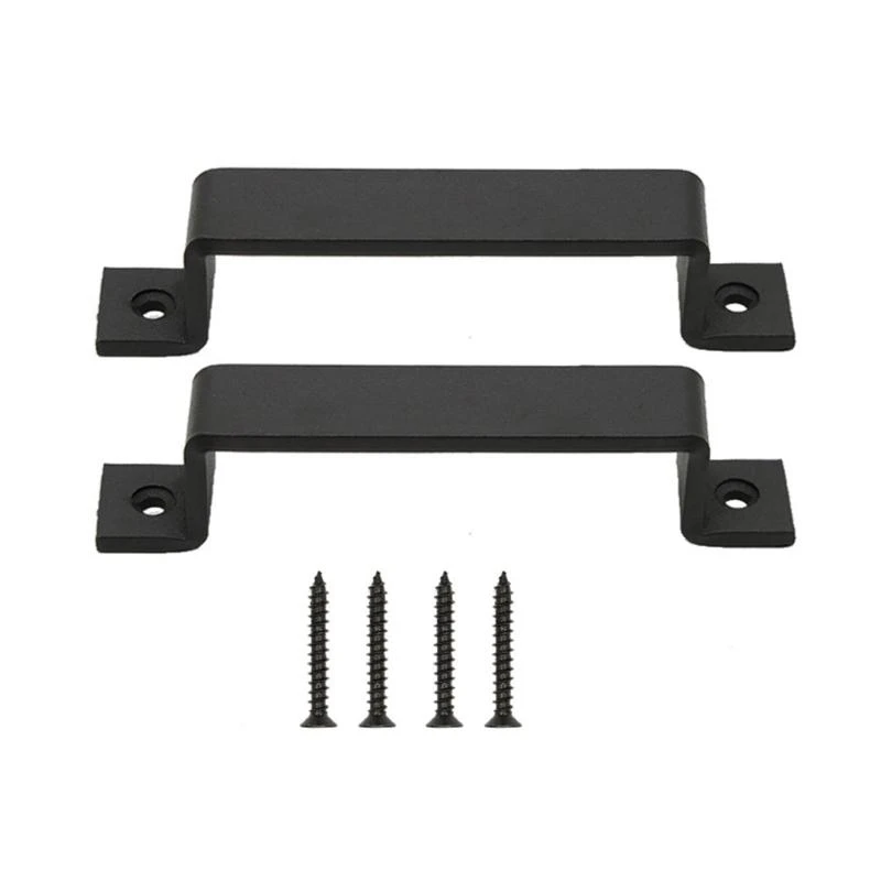2/4Pcs Sliding Barn Door Handle Iron Drawers Long Handle Simple Cabinet Pulls with Mounting Screws Furniture Hardware L43B