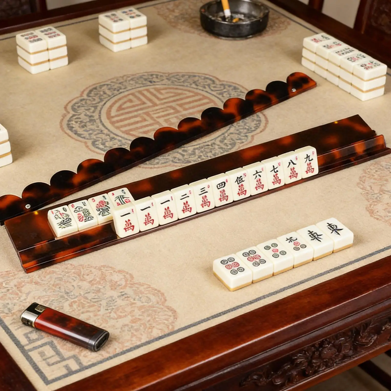 

Портативная подставка для маджонга с толкателем, устойчивая к царапинам, для пожилых людей, любителей, домашней игровой комнаты