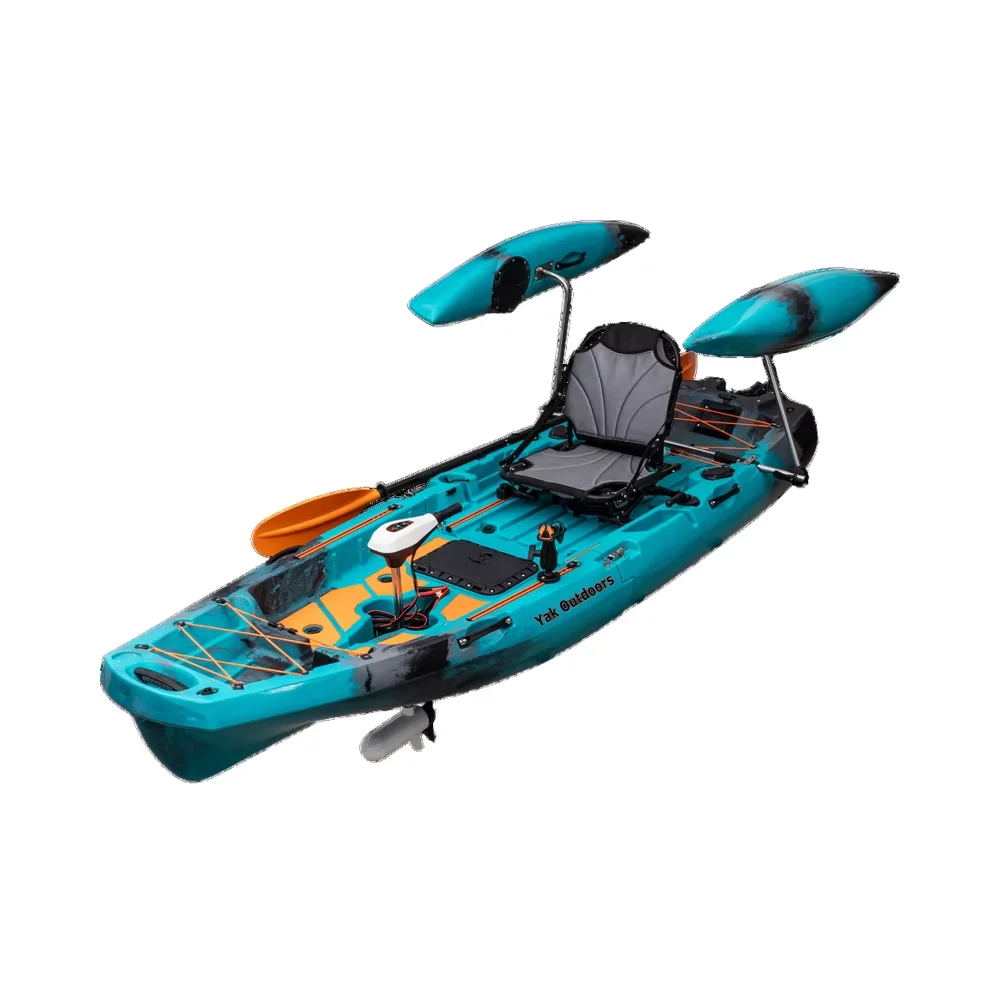 CE Certified 10ft Single Ka Modular Pedal Fin Drive LLDPE Hull Material Electric Rowing Boat for Fishing Surfing