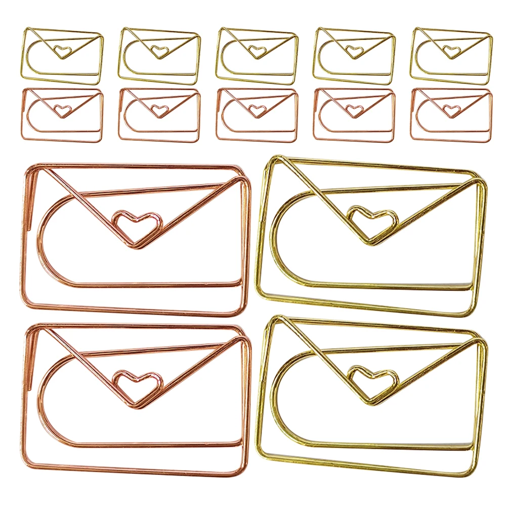 

20pcs Envelope Paper Clips Metal Assorted Sizes Office Supplies Cute Cartoon Large Medium Binder Document ganizing Mini