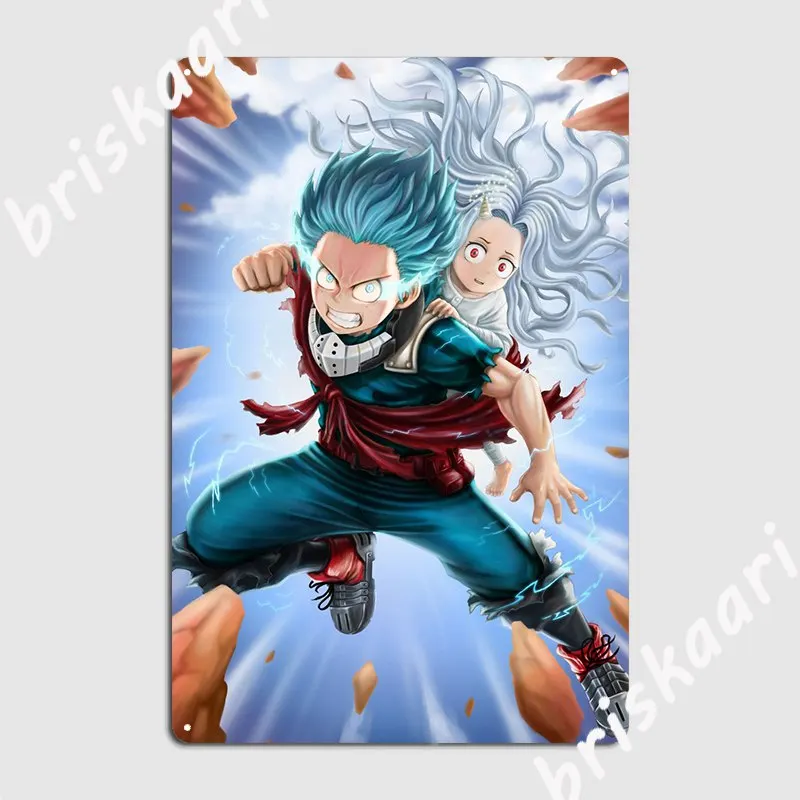 Midoriya Izuku And Eri Metal Sign Wall Pub Plaques Mural Custom Tin Sign Poster