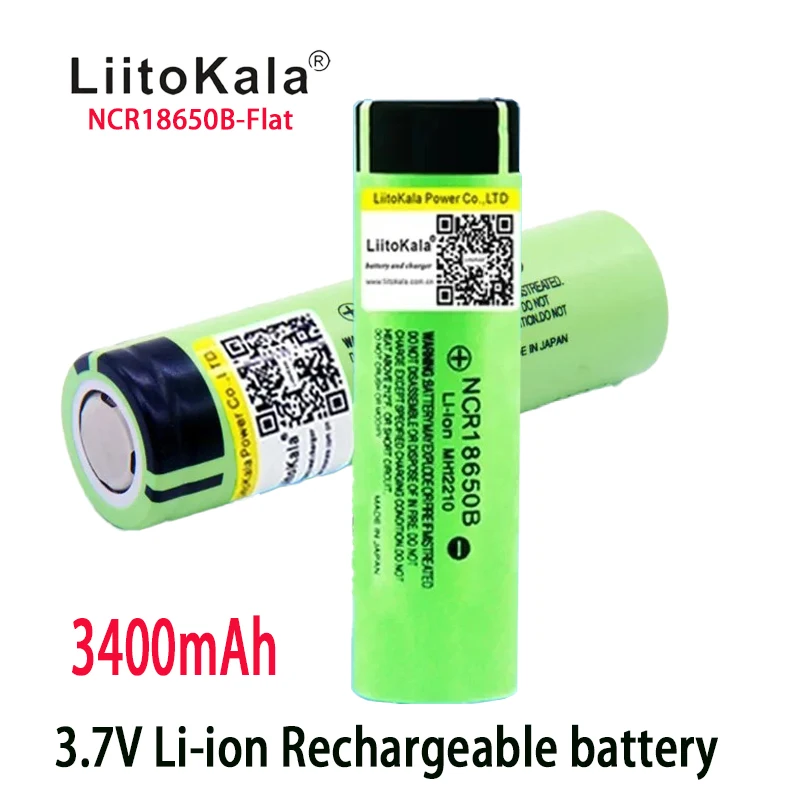 100% New Original liitokala NCR18650B 3.7v 3400mah 18650 Lithium Rechargeable Battery For Flashlight batteries (NO PCB) 1-20 PCS