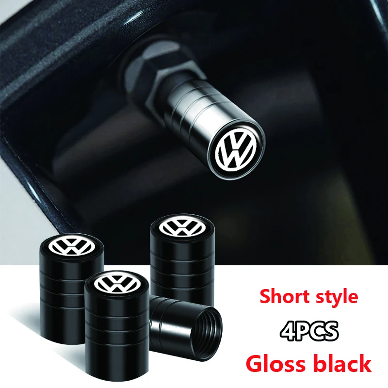 4Pcs Car Valve Caps Wheel Tires Air Tyre Stem Protective Cover For Volkswagen Golf Jetta Tiguan Touran TSI TDI R32 MK4 GTI