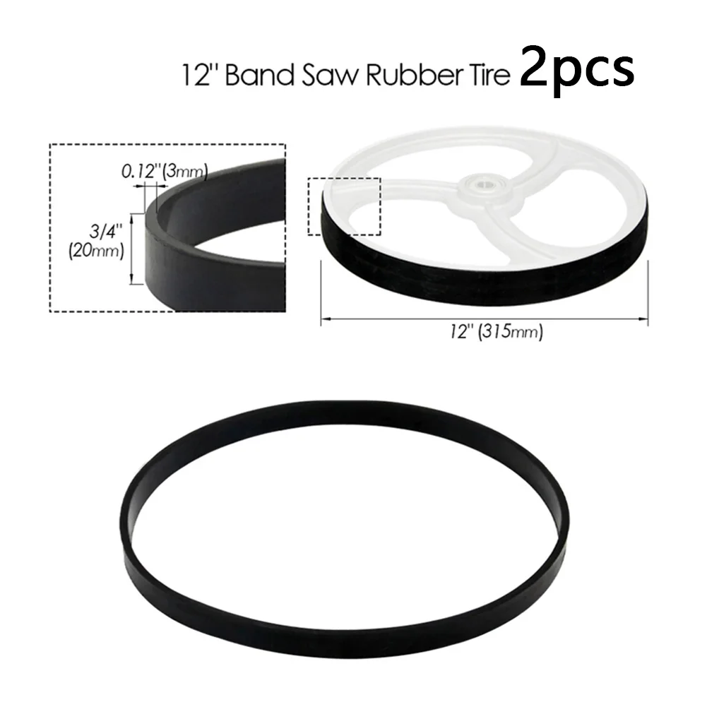 2Pcs/Pack Woodworking Band Saw Wheel Rubber Band Anti-slip And Anti-noise Rubber Ring 8-14 Inch Saw Scroll Wheel Rubber Rings