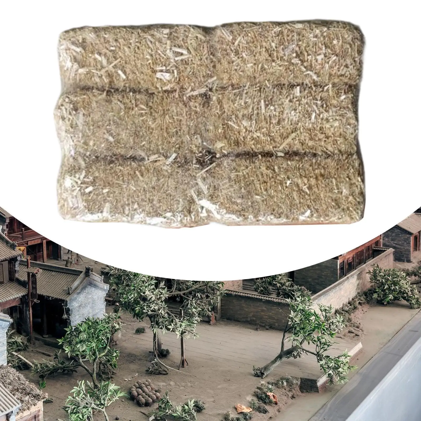 

6 шт., миниатюрные тюки сена, миниатюрные тюки сена, украшение, маленький декоративный сено, миниатюрный имитация стога сена для песочного стога дома