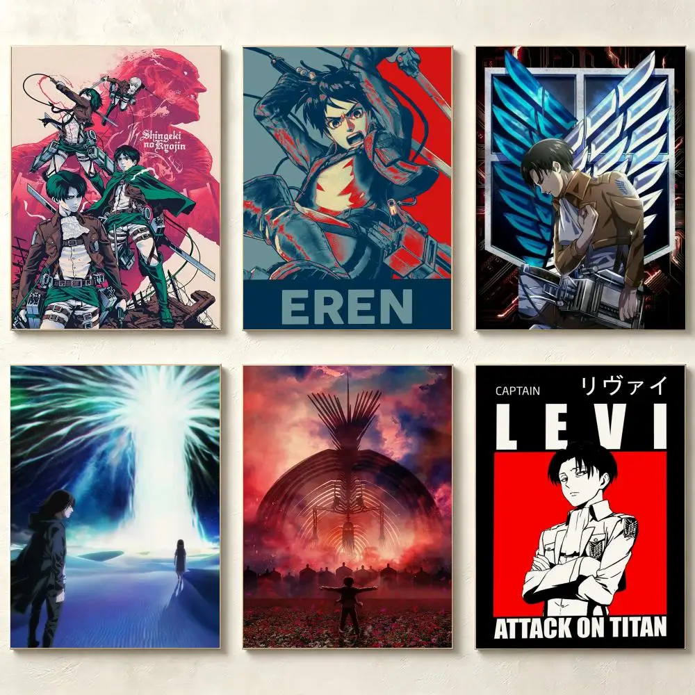 Affiche murale Anime A-Attack on Titan, peinture artistique, décoration de la maison, impression pour décoration de salon, salle de jeux, tendance