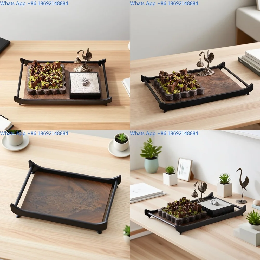 

Retro Style Wooden Tray for Living Room Bedroom Tea Room Decor and Storage