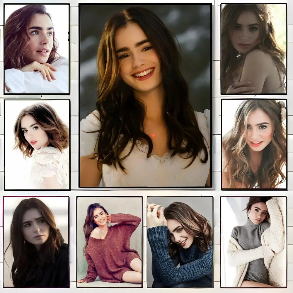 Lovely Actress Lily Collins Poster Wall Art Print Decorative Mural Home Decor Gift Unframed