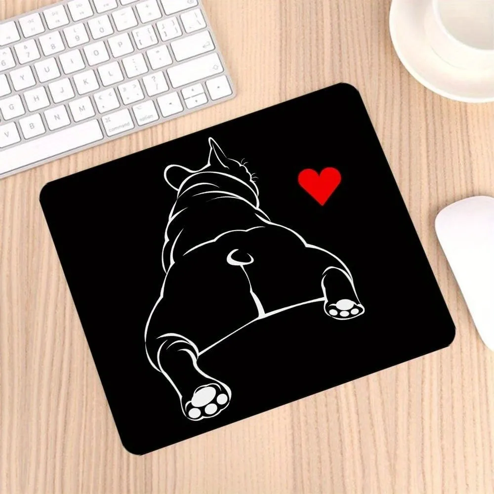 Funny French Frenchie Bulldog Mousepad Small Office Computer Desk Mat Table Keyboard Mouse Pad Laptop Cushion Non-slip Deskpad