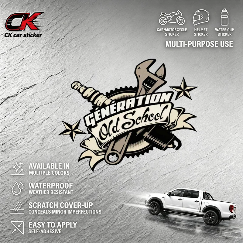 Reflective Waterproof Generation Old School Decal for Motorcycle Scratch Covering