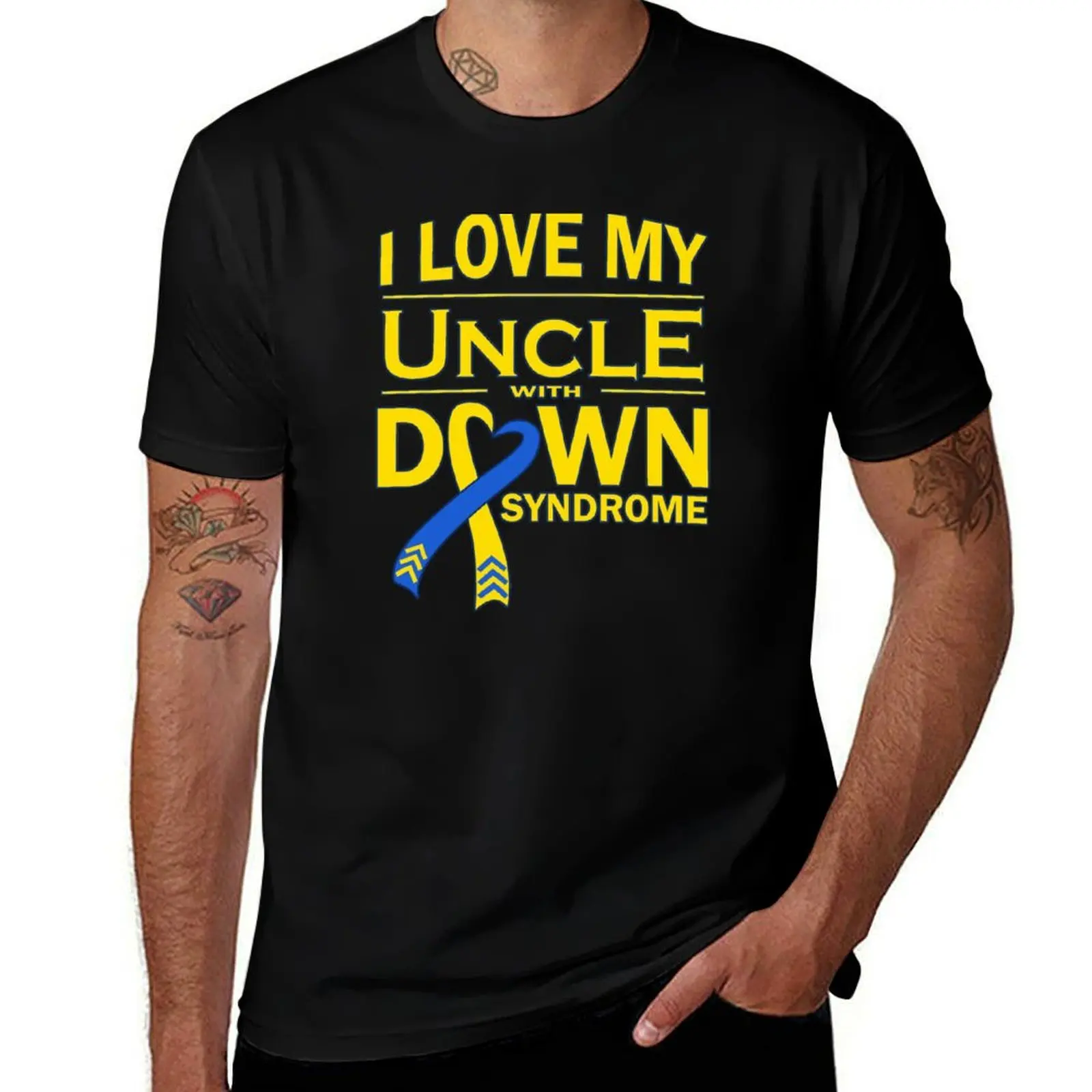I Love My Uncle with Down Syndrome T-Shirt Basic Comfort Fit for Men T-Shirt
