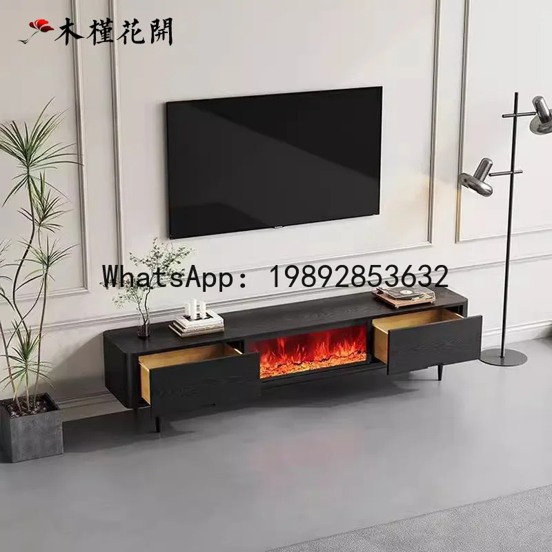 XL Fireplace Rock Board Coffee Table Combination TV Cabinet Embedded Home Living Room TV Cabinet