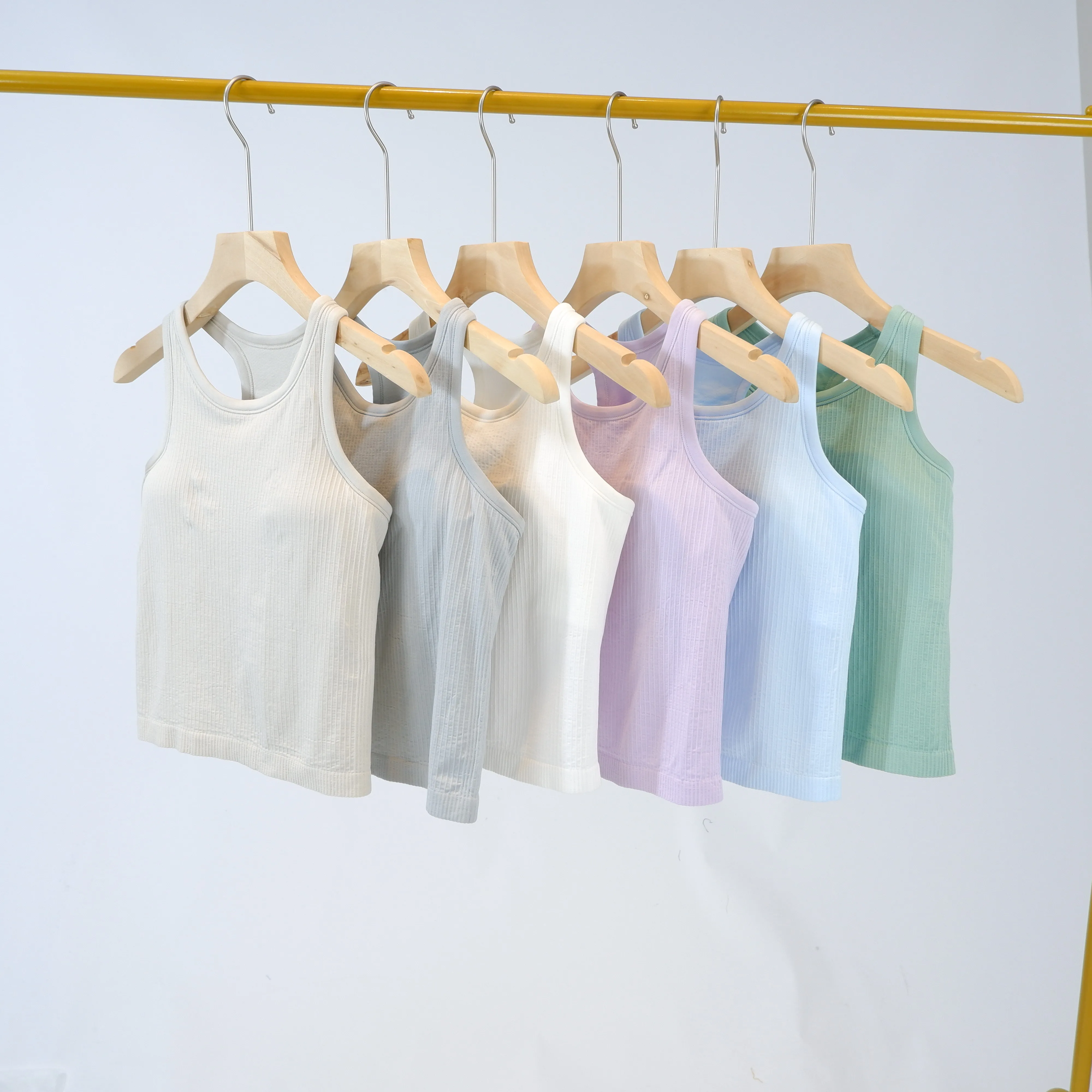 LULU FLORA Women's Summer Sexy Slim Ribbed Sleeveless Tank Top Nylon Fabric image 3
