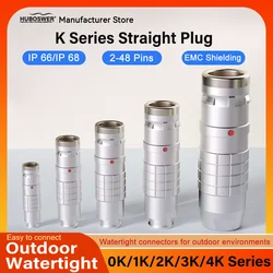 FGG 0K 1K 2K 3K 4K 2 3 4 5 6 8 9 10 12 14 16 28 20 24 26 30 Spille Circolare Spina A Tenuta Stagna IP 66/68 Push-Pull A Scatto del Connettore