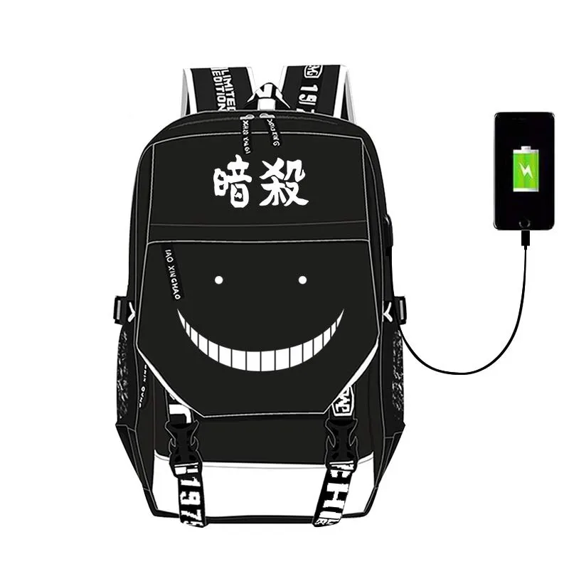 

Assassination Classroom Octopus USB Designer Bag Backpack Anime Teenager Student Cartoon Book Bags Back to School Mochila Travel