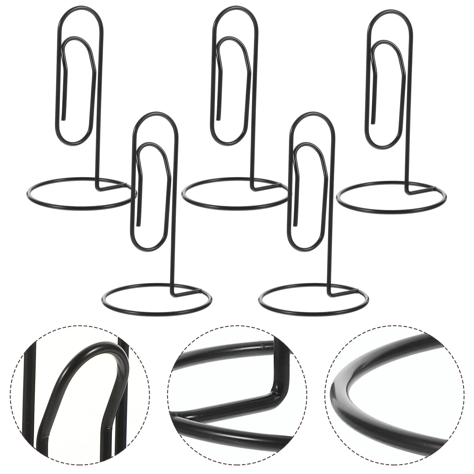 5 Pcs Paper Clips Fix Paperclips Plating Table Number Easel File Clamps Metal Staff