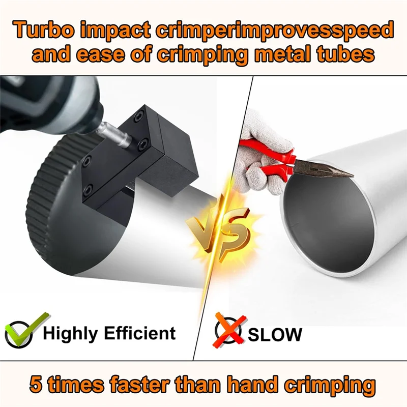 AA19 1Set C5A2 Impact Power Assisted Crimper High Speed Electric Metal Duct Crimping Tool For Air Conditioner Installation Repai