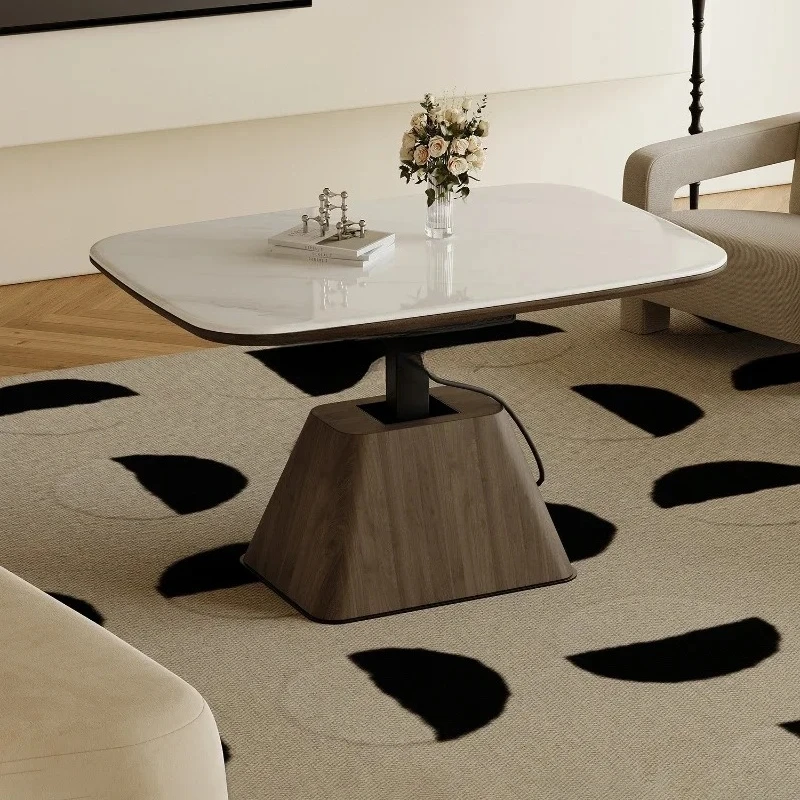 Minimalist Microlite Intelligent Electric Lifting Coffee Table Dual-Use Floor High-End Tea Table