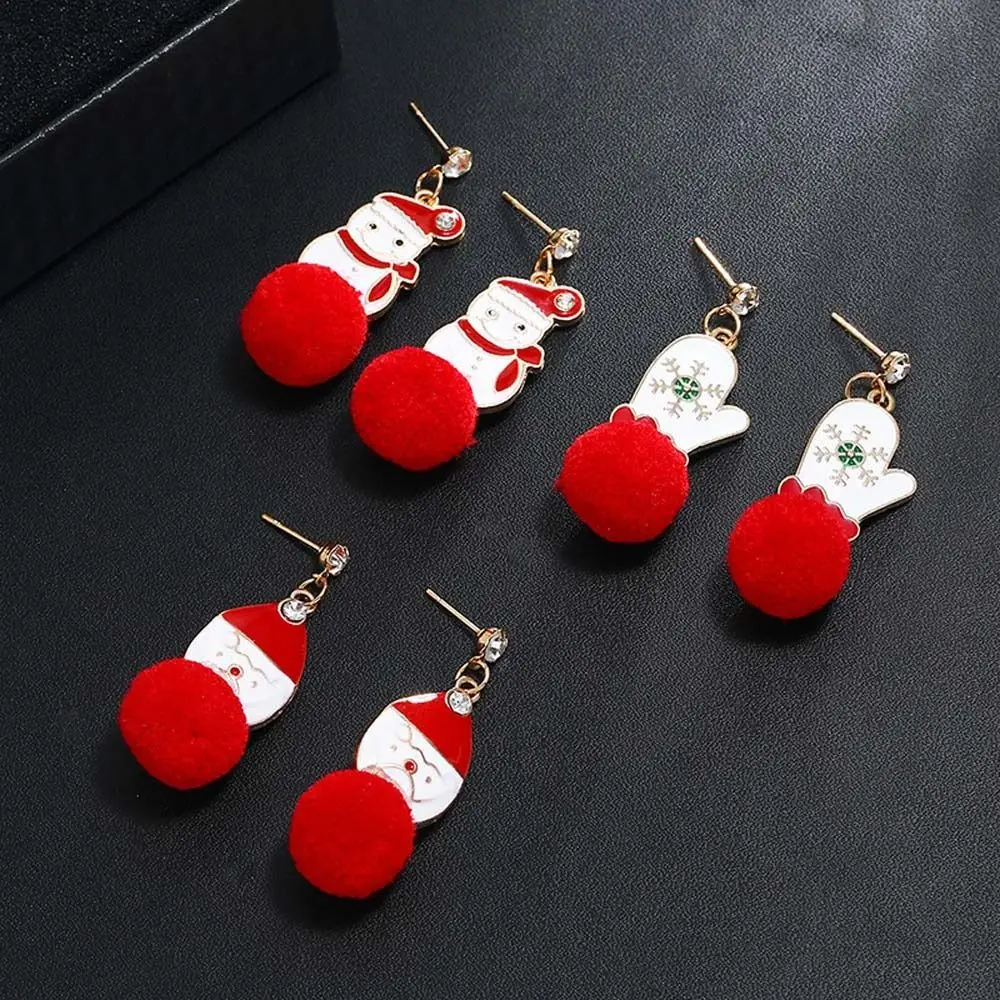 Drop Earrings Santa Claus Jewelry Accessories Snowflake Christmas Ear Hook Snowman Plush Dangle Earring Christmas Earrings