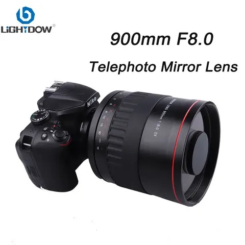Lightdow 900mm F8.0 Telephoto Mirror Lens Camera Lens for Canon Eos Rebel T2i  50D 40D  850D 800D 600D 4000D 2000D 1300D 1200D
