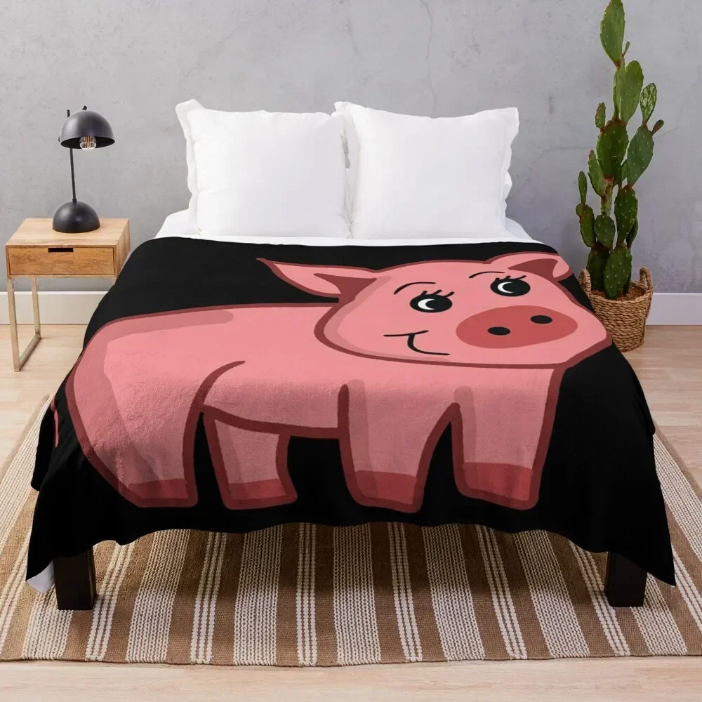 Cute Piggies Throw Blanket Tourist Thin Flannel Fabric Bed linens Blankets