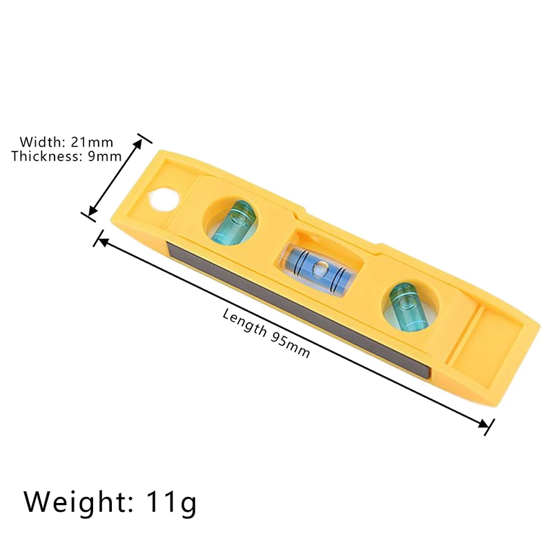 Portable Spirit Level Mini 3 Bubble Level with Keychain Torpedo Magnetic Gradienter Level Measuring