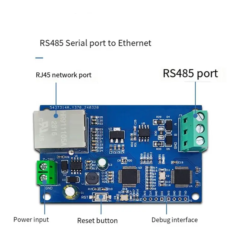 M12K-RS485 To Ethernet Module RS485 Serial To Ethernet Serial Transmission Versatile Convenient Portable Communication Module