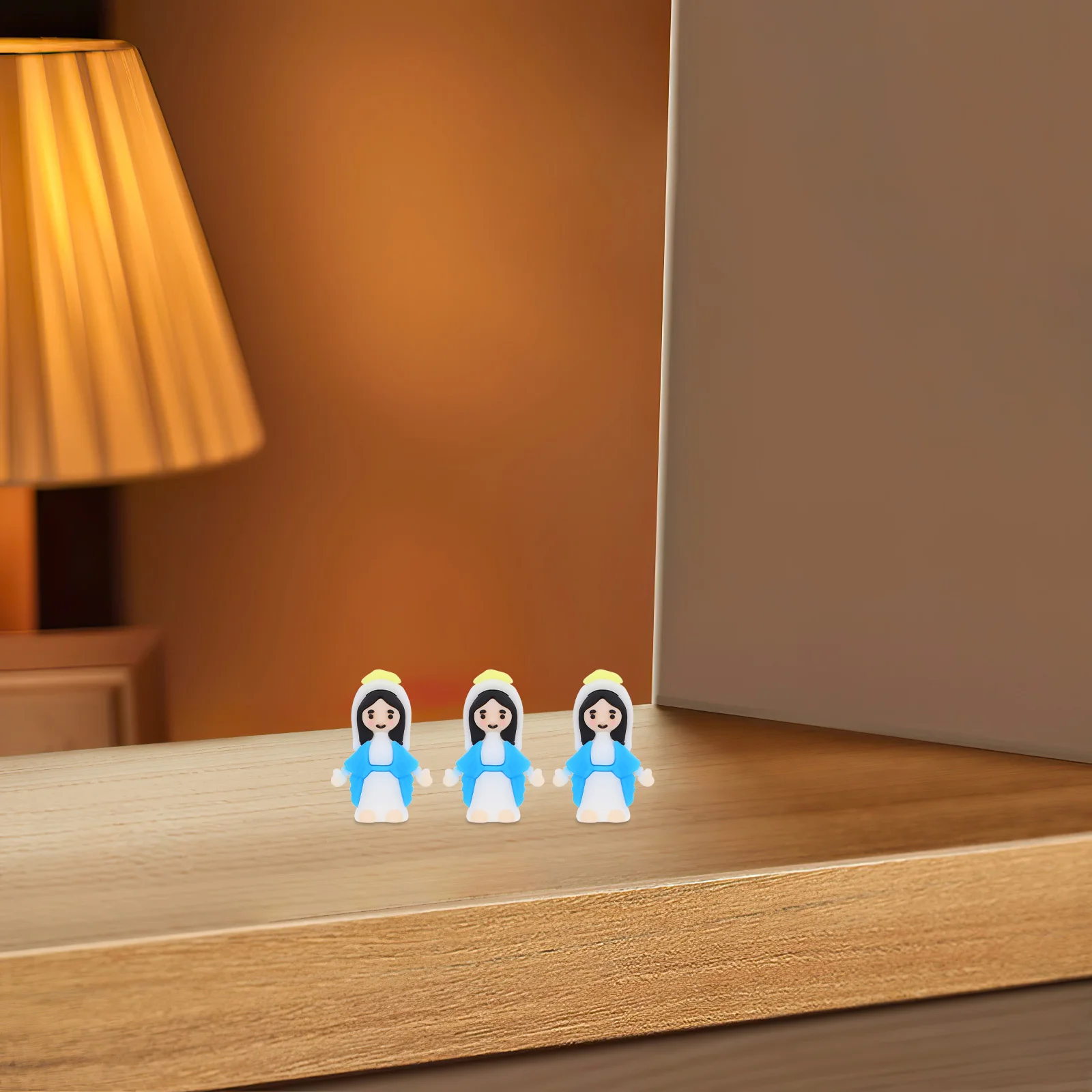 

30 шт. миниатюрных статуэток Девы Марии в мультяшном стиле для религиозных украшений на Пасху, крещение, вечеринки и сувениров