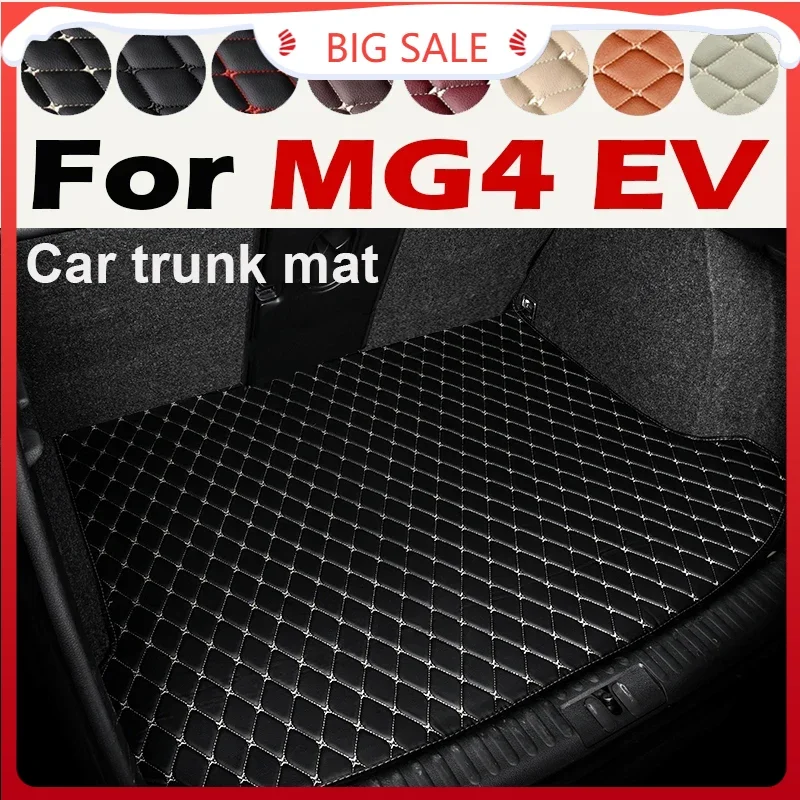 Leather Car Trunk Mats For MG4 EV EH32 2022 2023 2024 Water Proof Protection Coffre Voiture Car Rear Trunk Mats Car Accessories