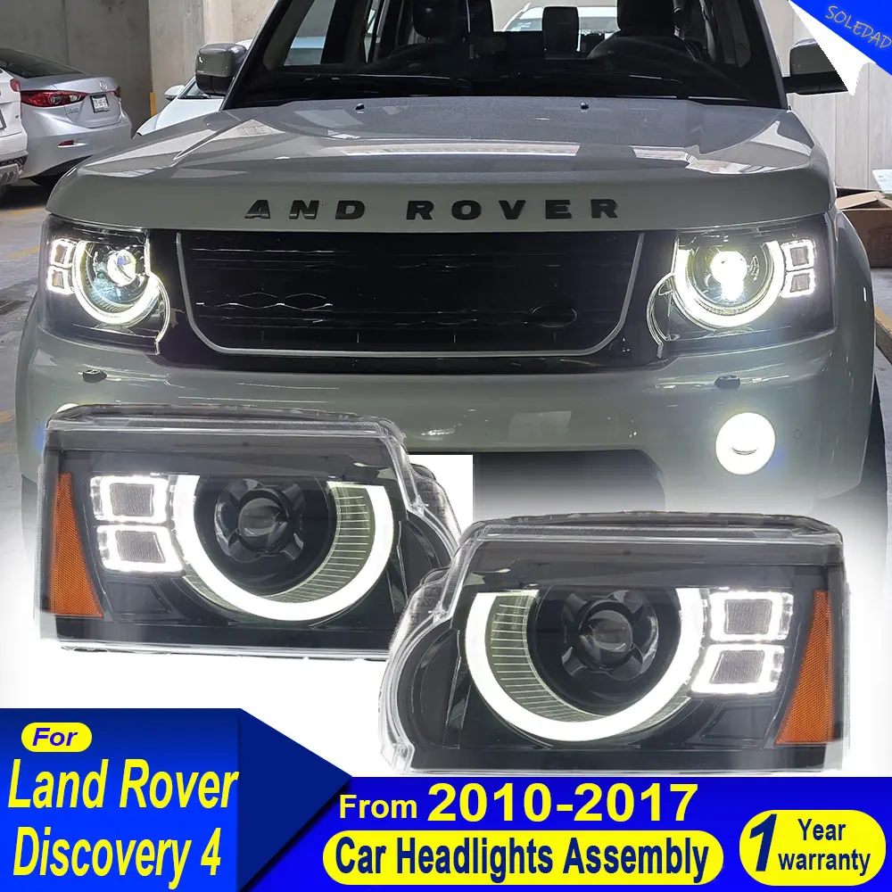 Pair Car Headlight For Land Rover Discovery 4 Headlight 2010 2011 2012 2013-2017 LED Projector Headlamps Turn Signal Car Styling
