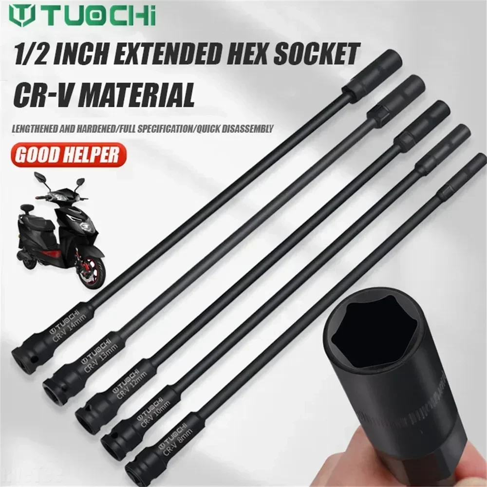 

New 1/2 42cm Super-long Hex Socket for Electric Wrench Pneumatic Motorcycle Automobile Repair Impact Sockets Set