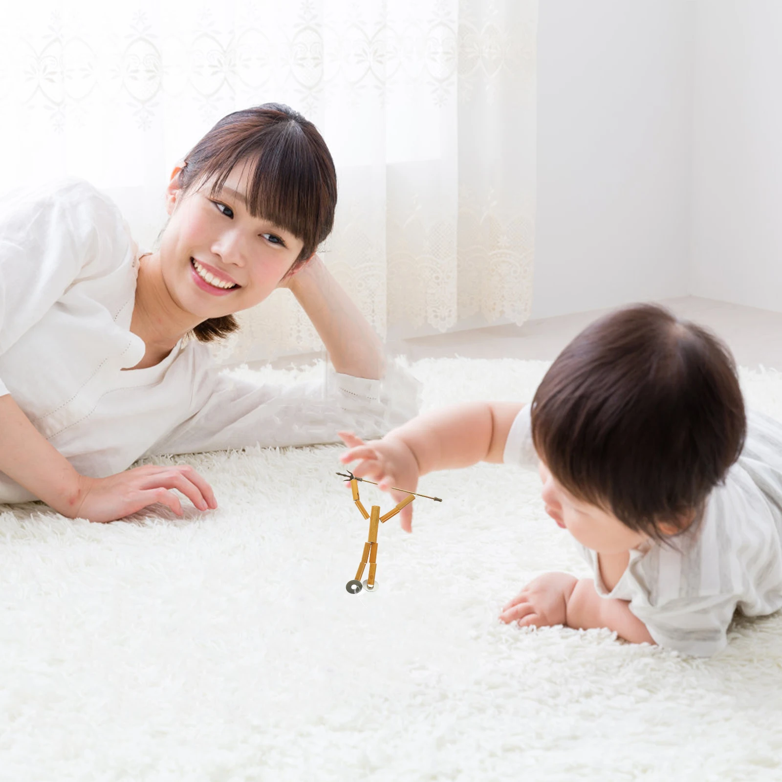 대나무 조인트 남자 재료 팩 철 강화 Diy 인형 만들기 키트 어린이 교육 장난감 수제 공예 가족 활동